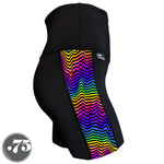 Load image into Gallery viewer, Rainbow Waves Compression Pocket Leggings
