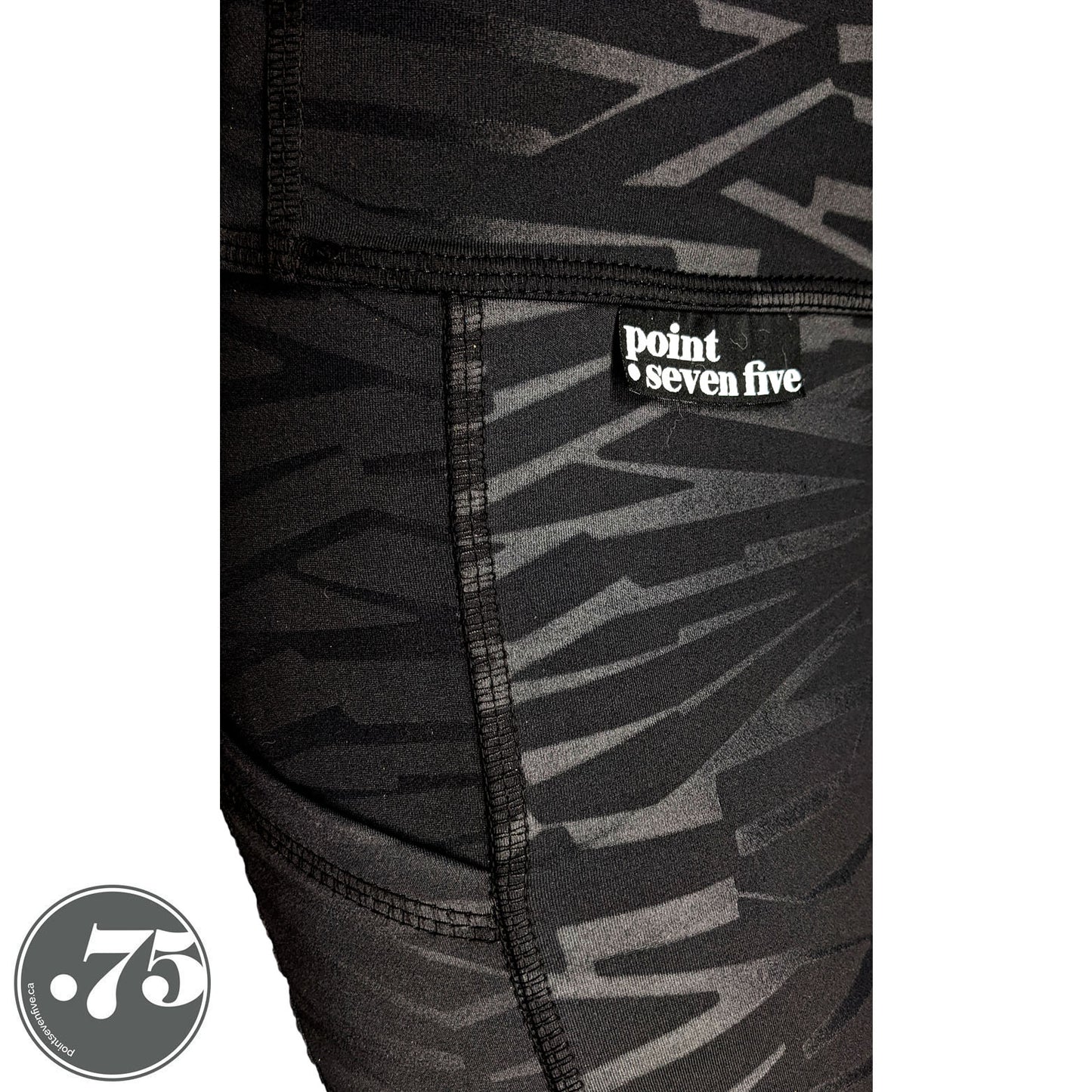 Black on Black Bolt Pocket Capri Leggings *ready to ship*