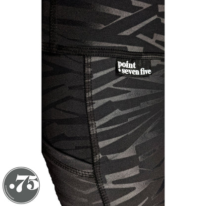 Black on Black Bolt Pocket Capri Leggings *ready to ship*