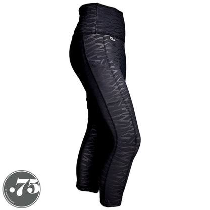 Black on Black Bolt Pocket Capri Leggings *ready to ship*