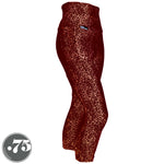 Load image into Gallery viewer, Dark Red w/Gold Fleck Pocket Capri Leggings *ready to ship*
