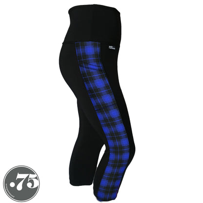 Blue Plaid Compression Pocket Leggings