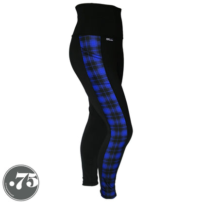 Blue Plaid Compression Pocket Leggings