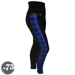 Load image into Gallery viewer, Blue Plaid Compression Pocket Leggings

