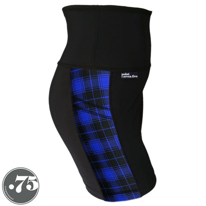 Blue Plaid Compression Pocket Leggings