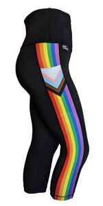 Progress Pride Flag Pocket Capri Leggings *ready to ship*