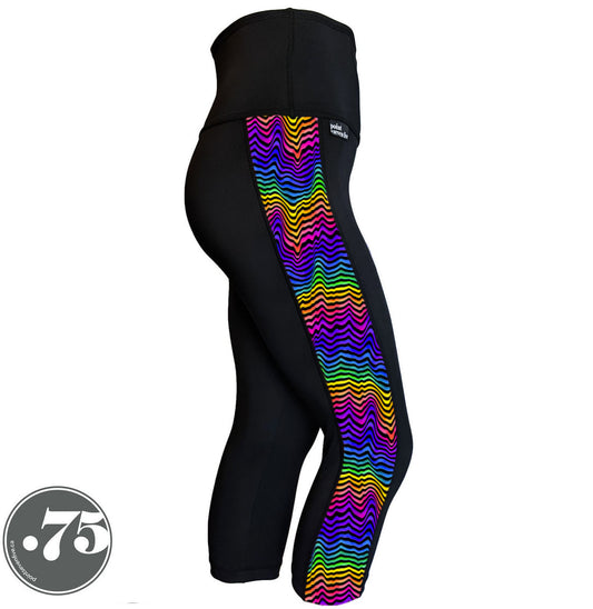 Rainbow Waves Compression Pocket Leggings